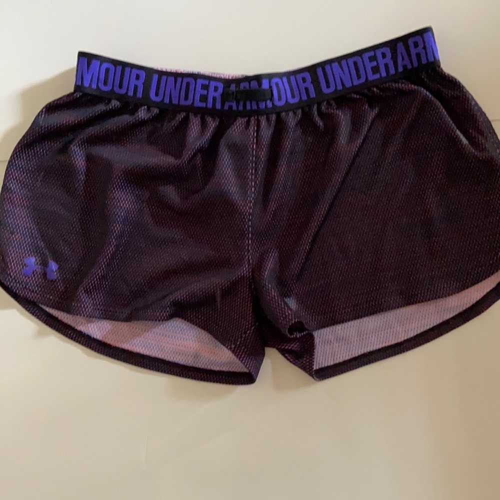 Purple and pink under armor shorts